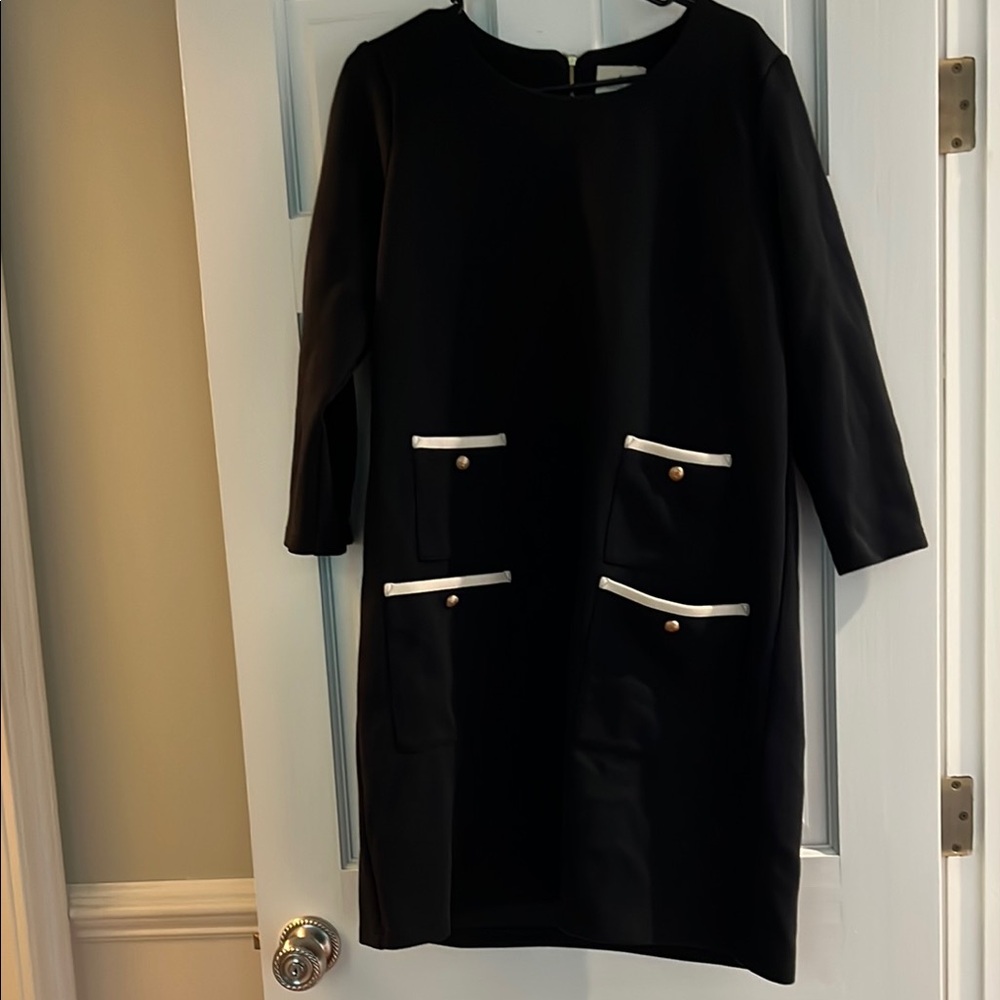 Tuckernuck Elegant Black Dress with White Accents